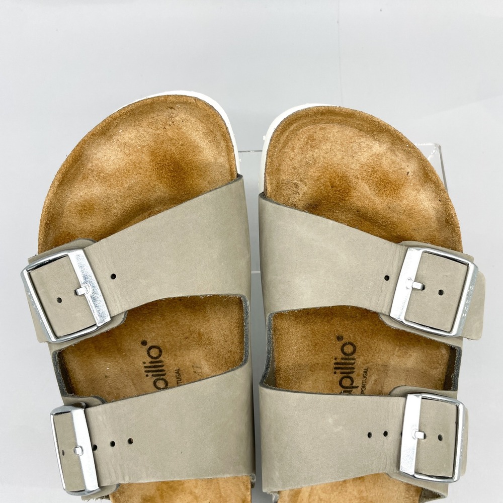 Birkenstock Papillio Arizona Platform Sandals Womens 38 7 N Dove Gray Leather - Picture 8 of 12
